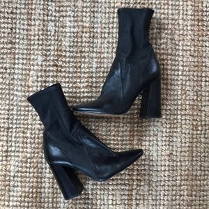 Black Leather Zara Boots